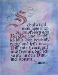 Schutzengel Kalligraphie Gebet